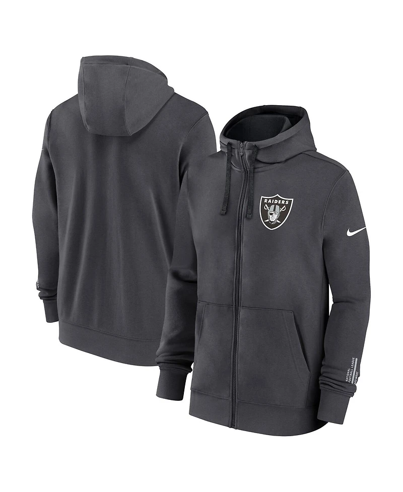 Nike Men's Anthracite Las Vegas Raiders Primetime Club Full-Zip Hoodie