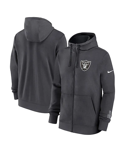 Nike Men's Anthracite Las Vegas Raiders Primetime Club Full-Zip Hoodie