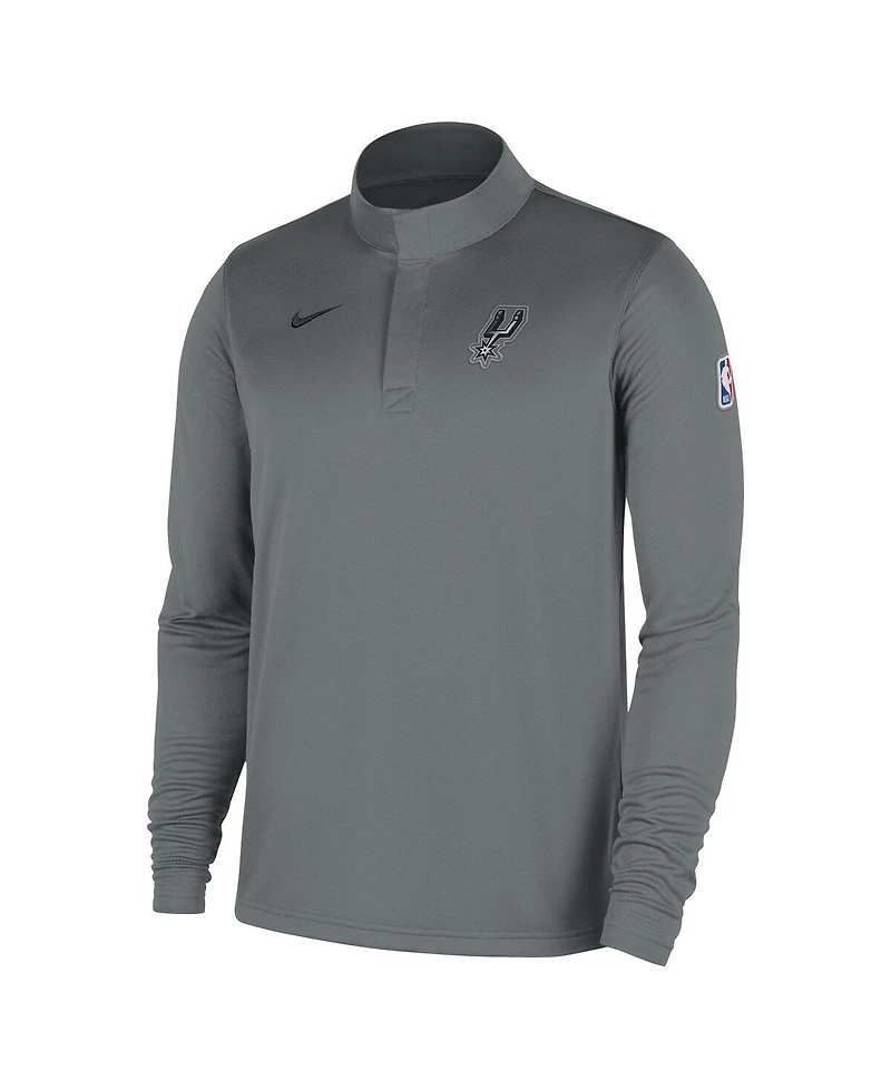Nike Men's Silver San Antonio Spurs 2025/26 Authentic Coaches Quarter-Zip Dri-Fit Hoodie