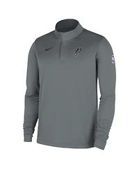 Nike Men's Silver San Antonio Spurs 2025/26 Authentic Coaches Quarter-Zip Dri-Fit Hoodie