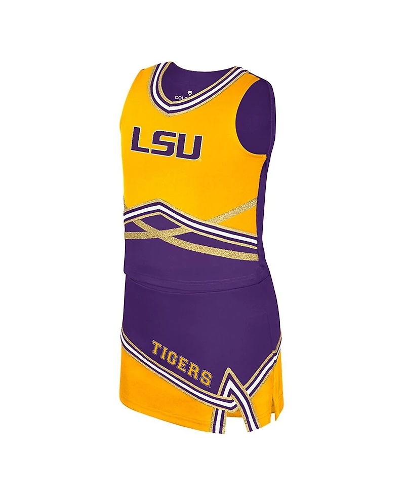 Colosseum Big Girls 2-Piece Purple Lsu Tigers Lollipop Park Cheer Set