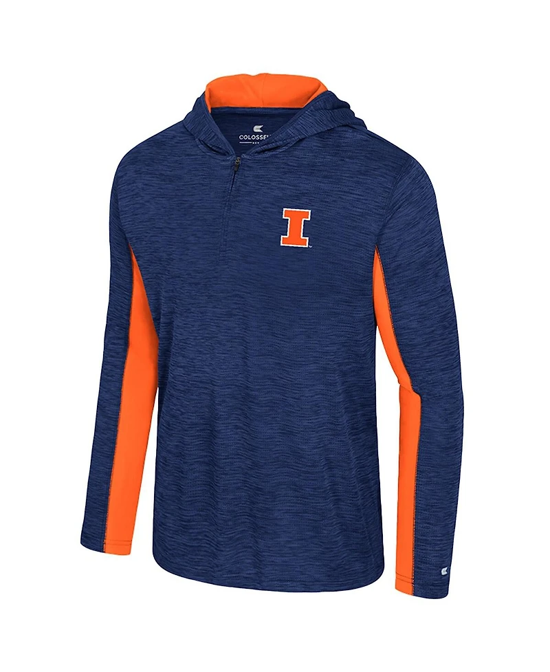 Colosseum Men's Navy Illinois Fighting Illini Always Sunny Quarter-Zip Hoodie