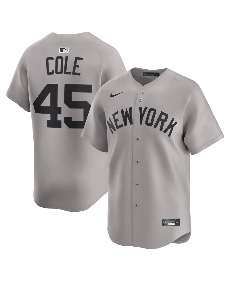 Nike Men's Gerrit Cole Gray New York Yankees Road Limited Player Jersey