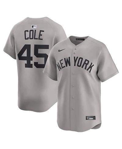 Nike Men's Gerrit Cole Gray New York Yankees Road Limited Player Jersey