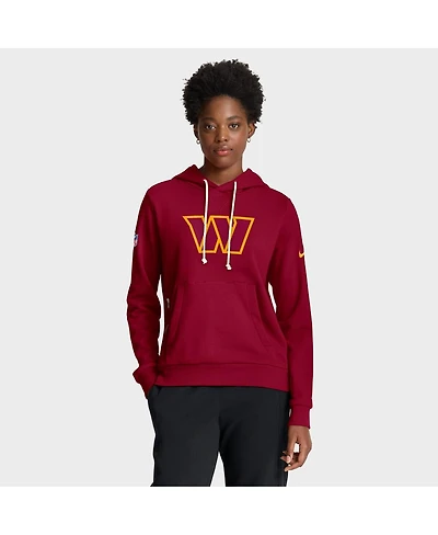 Nike Women's Burgundy Washington Commanders Sideline Standard Issue Initial Home Dri-fit Hoodie