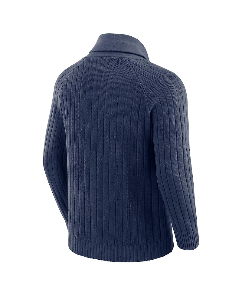 J. Palmer Men's Navy Seattle Seahawks the Playmaker Cardigan Raglan Sweater