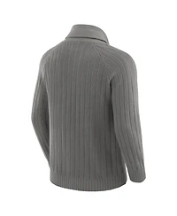 J. Palmer Men's Graphite Detroit Lions the Playmaker Cardigan Raglan Sweater