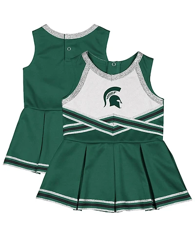 Colosseum Girls Baby Boys and Girls Green Michigan State Spartans Lollipop Park Cheer Dress