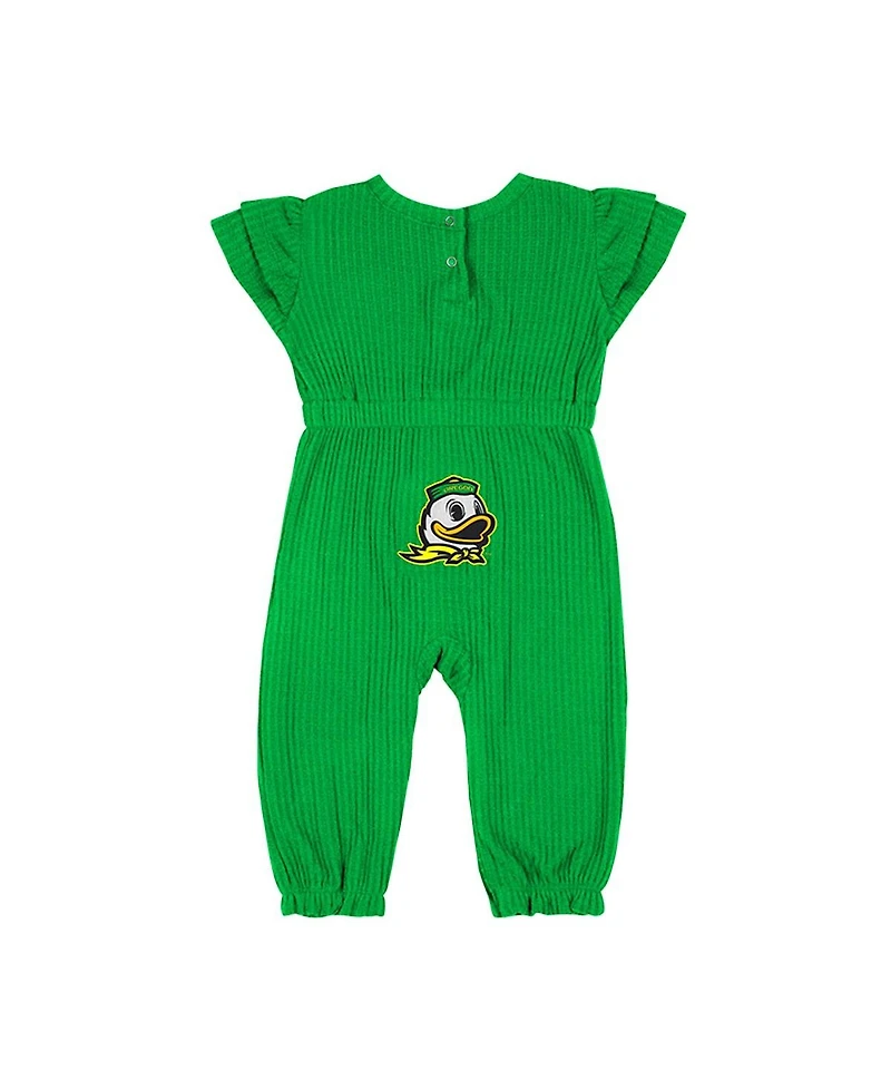 Colosseum Baby Boys and Girls Green Oregon Ducks Beautopia Waffle Knit Romper