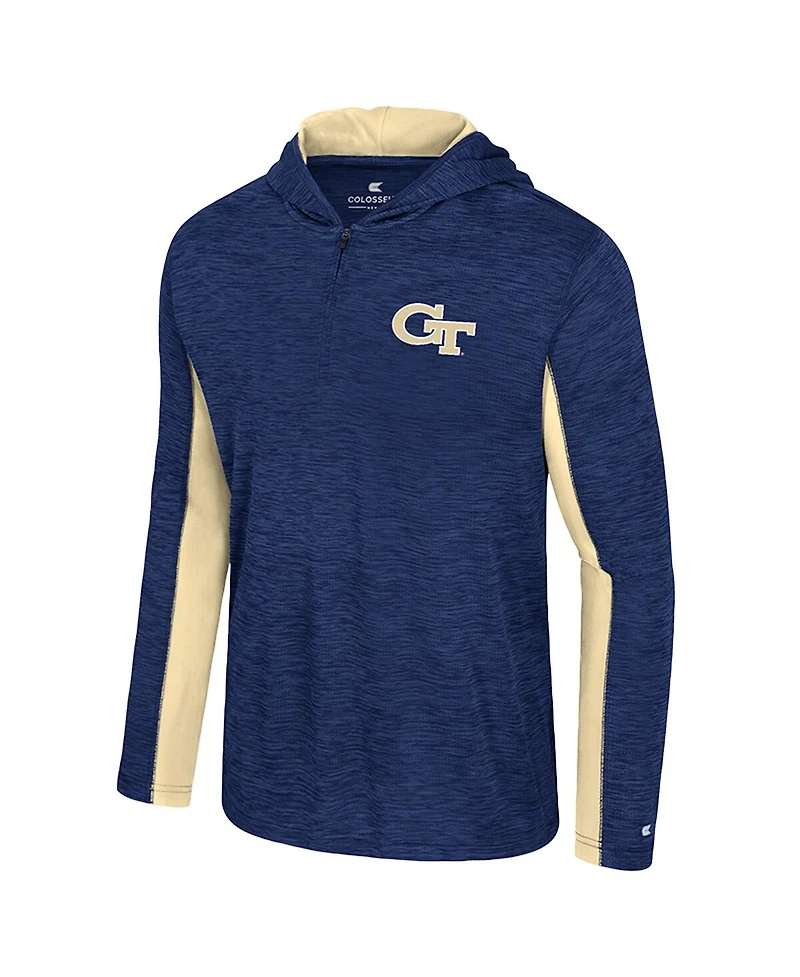 Colosseum Men's Navy Georgia Tech Yellow Jackets Always Sunny Quarter-Zip Hoodie
