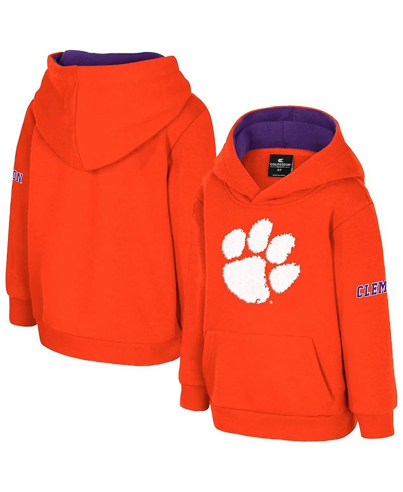 Colosseum Toddler Orange Clemson Tigers Big Logo Volume Fleece Pullover Hoodie