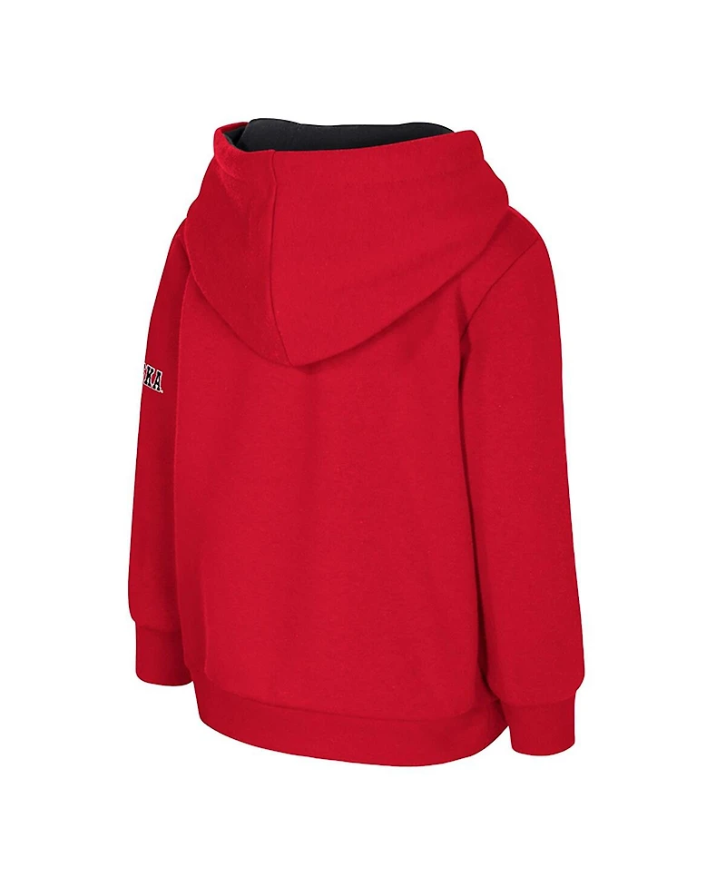 Colosseum Toddler Scarlet Nebraska Huskers Big Logo Volume Fleece Pullover Hoodie