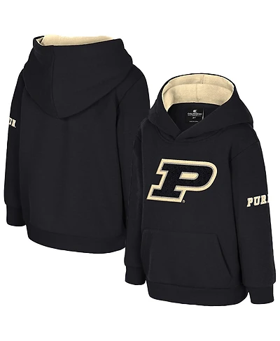 Colosseum Toddler Black Purdue Boilermakers Big Logo Volume Fleece Pullover Hoodie