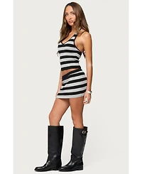Edikted Women's Kezia Striped Knit Halter Top