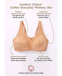 Comfort Choice Women's 3-Pack Cotton Wireless Bra