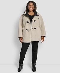 Dkny Plus Hooded Toggle Coat