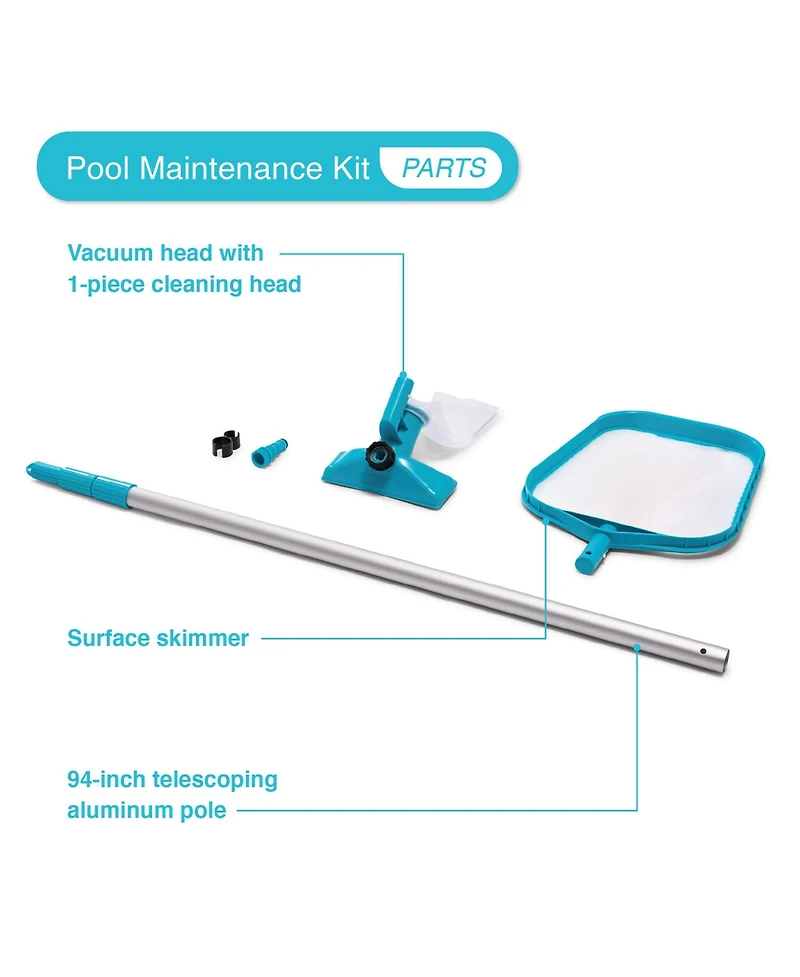 Intex 12' x 30" Metal Frame Above Ground Pool, Filter, Cover, & Maintenance Kit