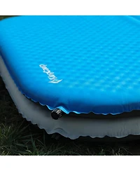 KingCamp 2 Person Self Inflating Double Air Camping Sleeping Pad, Blue/Charcoal