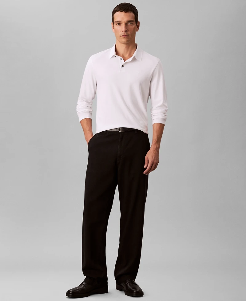 Calvin Klein Men's Long Sleeve Polo Shirt