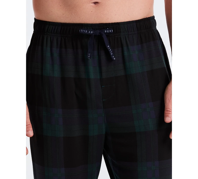 Perry Ellis Portfolio Men's Deluxe Touch Twill Plaid Print Pajama Pants