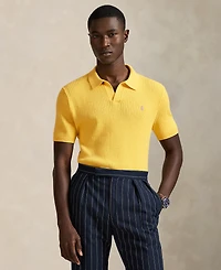 Polo Ralph Lauren Men's Rib-Knit Cotton Polo-Collar Sweater