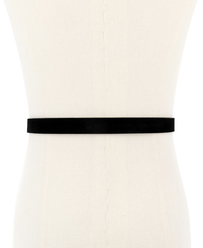 Michael Kors Silver-Tone Buckle Leather Belt