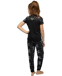 Harry Potter Girls' Hermione Hogwarts Crest Athletic Jogger 2-Piece Kids Pajama Set