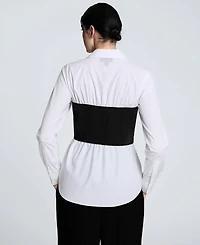 Kenneth Cole Juniors' Poplin Bustier-Style Shirt
