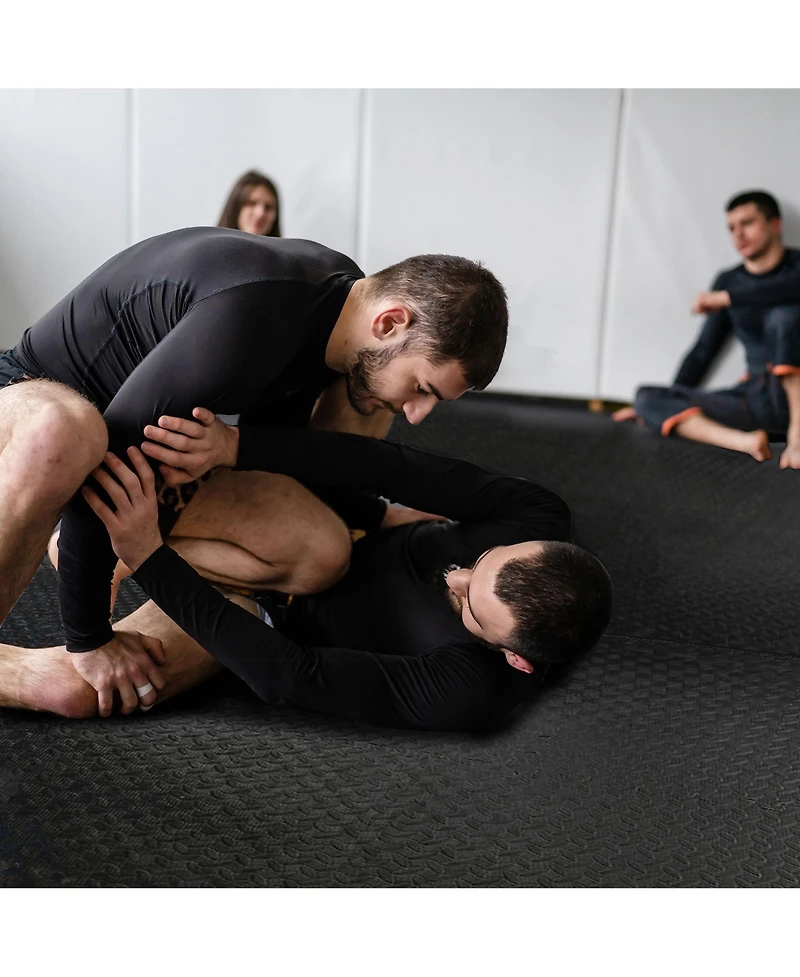 BalanceFrom Fitness 96 Sq Ft Interlocking Exercise Mat Tiles, Black (2 Pack)