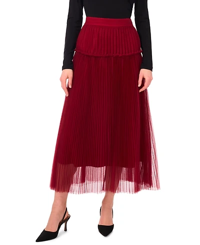 Vince Camuto Women's Pleated Pull On Midi Skirt
