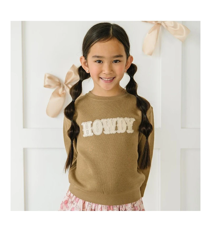 Sweet Wink Little and Big Girls Howdy Patch Sweatshirt