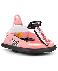 6V Kids Ride-On Bumper Car with 360° Spin & Dual Motors – Pink