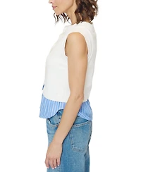 Central Park West Women's Kira Twofer Button Up Tank