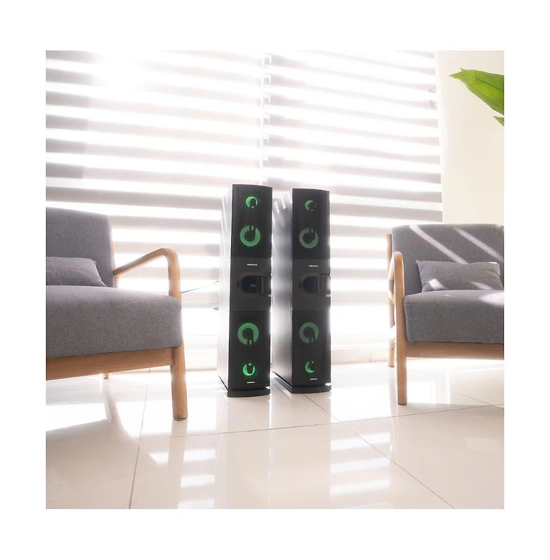 RadioShack 240W Tower Speaker Bluetooth Compatible Remote Control with Fm Radio and Karaoke Function 4001975