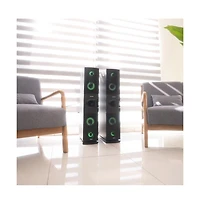 RadioShack 240W Tower Speaker Bluetooth Compatible Remote Control with Fm Radio and Karaoke Function 4001975
