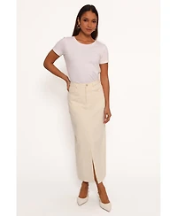 Petal and Pup Women's Kellen Corduroy Midi Skirt - Cream L