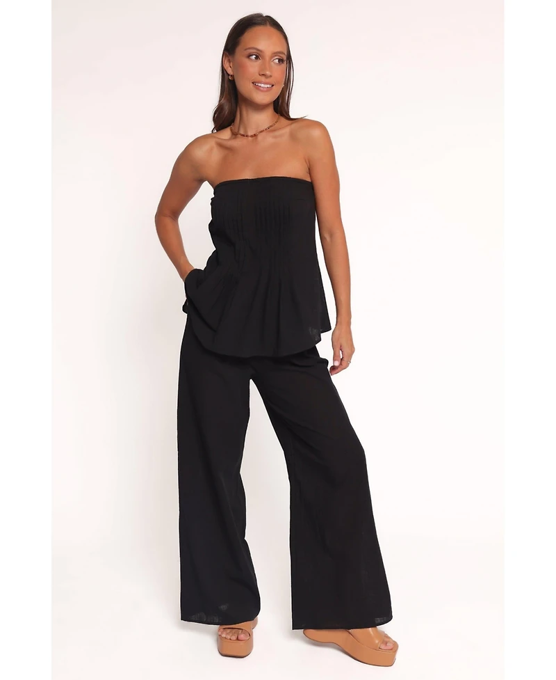 Petal and Pup Women's Charlie Strapless Pant Set - Black Xs