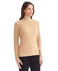 Jones New York Women's Sutton Ribbed Mock-Neck Long-Sleeve Sweater