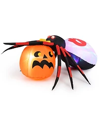 5 x 4.6 ft Inflatable Spider w/ Pumpkin Led Lighted Halloween Decoration w/ Colorful Rotating Light