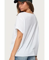 Edikted Womens Sonora Oversized V Neck T Shirt