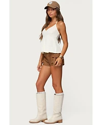 Edikted Womens Leonora Halter Babydoll Top