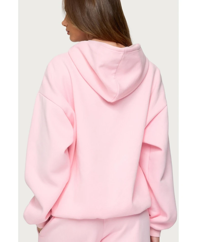 Edikted Womens Lucky 8 Oversized Hoodie