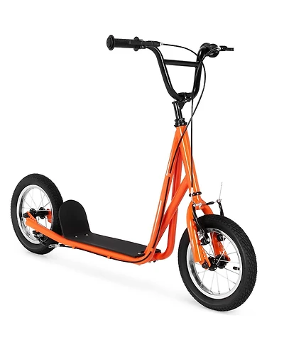 Height Adjustable Kid Kick Scooter with 12-Inch Air-Filled Wheel – Orange