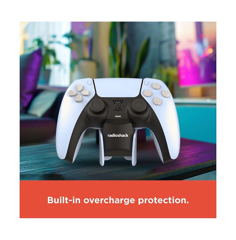 RadioShack Single Charging Dock for PS5 Controllers For 1 Controller With Type C Charging Port and Cable and Smart Led Contact Indicators 2606069