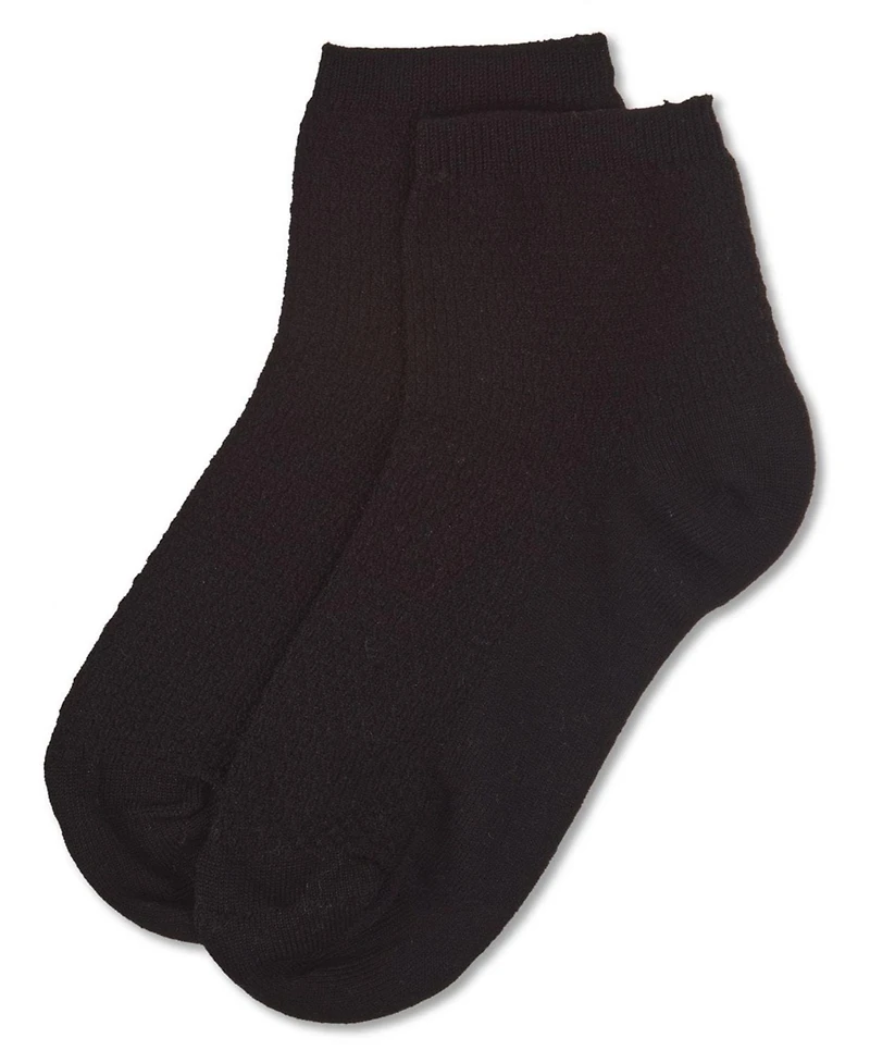 Memoi Little Girls Pique Stitch Anklet Socks