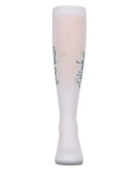 Memoi Girls Ribbed Stretch Cotton "Graffiti Play" Knee Sock