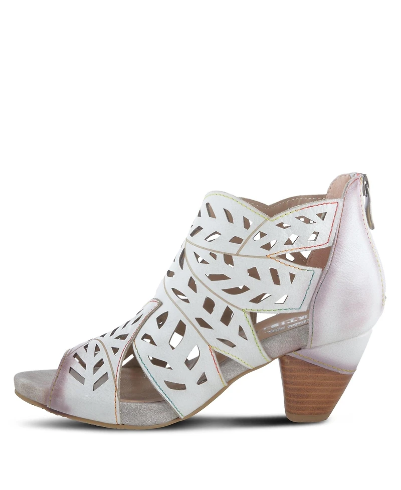 L Artiste Women s Icon Laser-Cut Leather Bootie with Ombre Edge and Zipper Closure