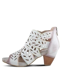 L Artiste Women s Icon Laser-Cut Leather Bootie with Ombre Edge and Zipper Closure
