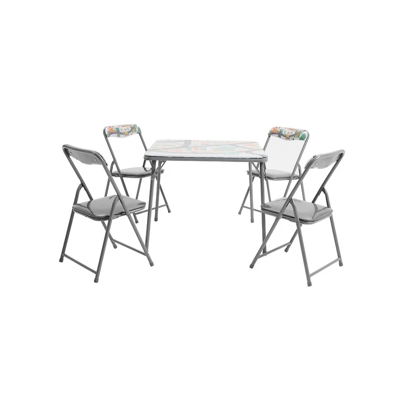 Emma+Oliver Kids 5 Piece Folding Table And Chair Set - Activity