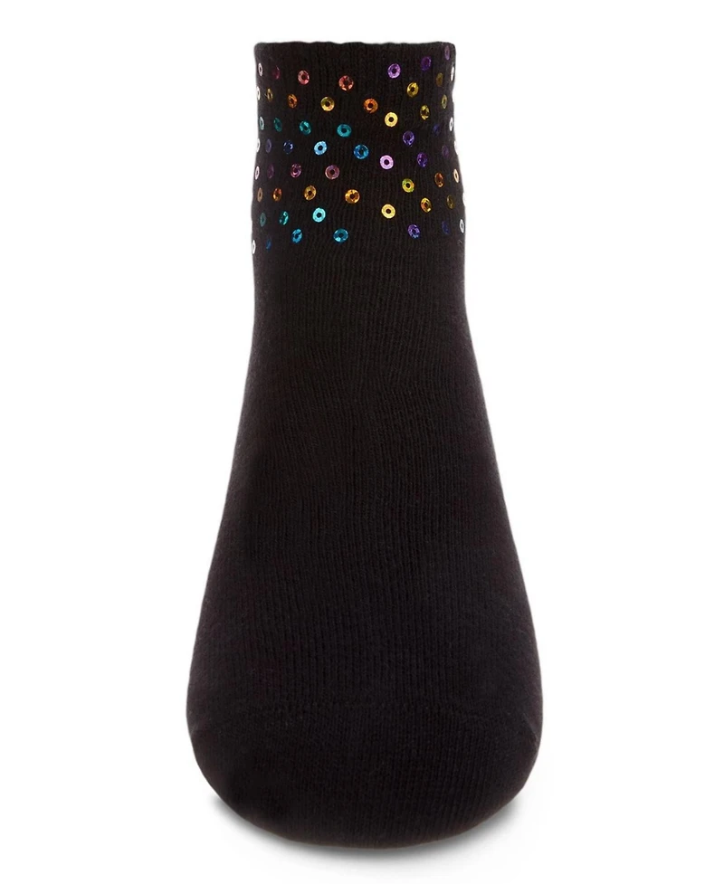 Memoi Little Girls Multicolor Sequin Cotton Blend Anklet Sock